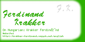 ferdinand krakker business card